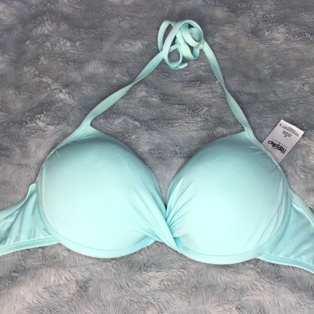 Turquoise push-up swim top